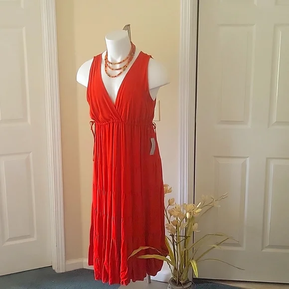 Max Studio Maxi Sun Dress Terracotta - Picture 1 of 3